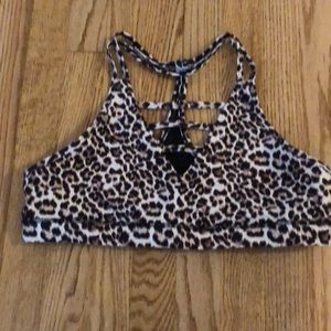 ZYIA leopard grid bra. XXXL